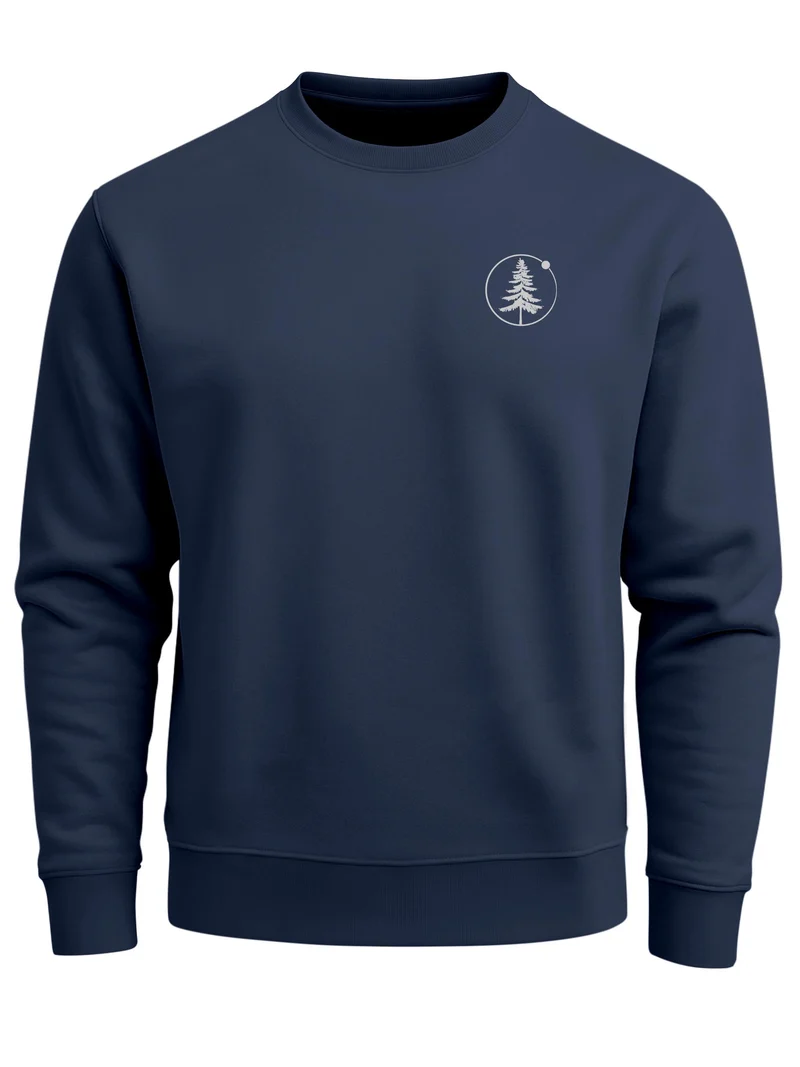 Herren Sweatshirt Baum Circles Backprint Regular Fit