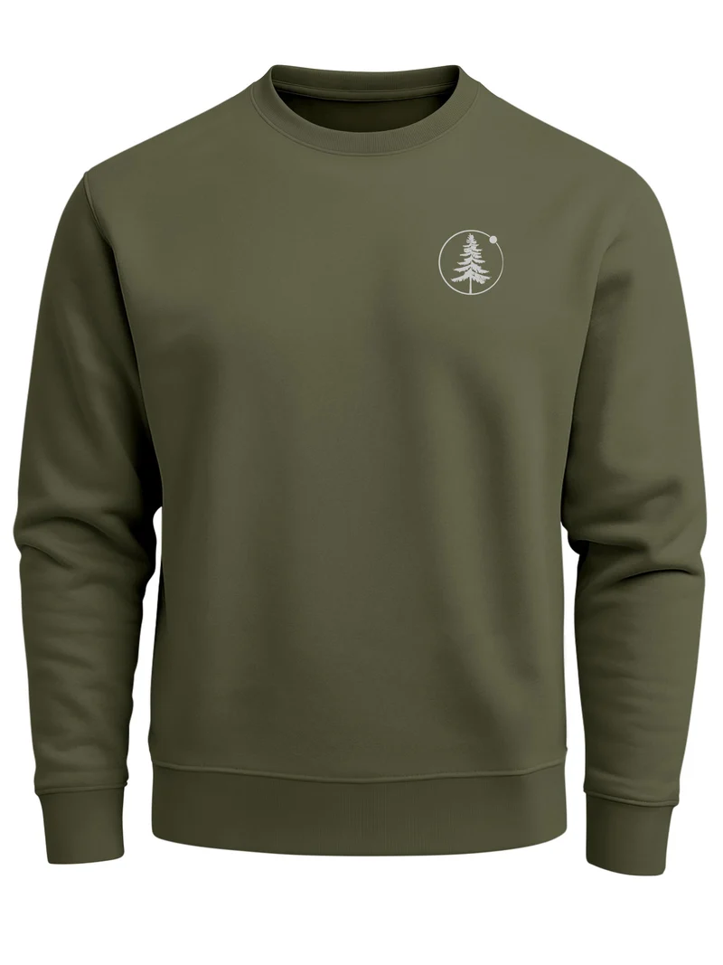 Herren Sweatshirt Baum Circles Backprint Regular Fit