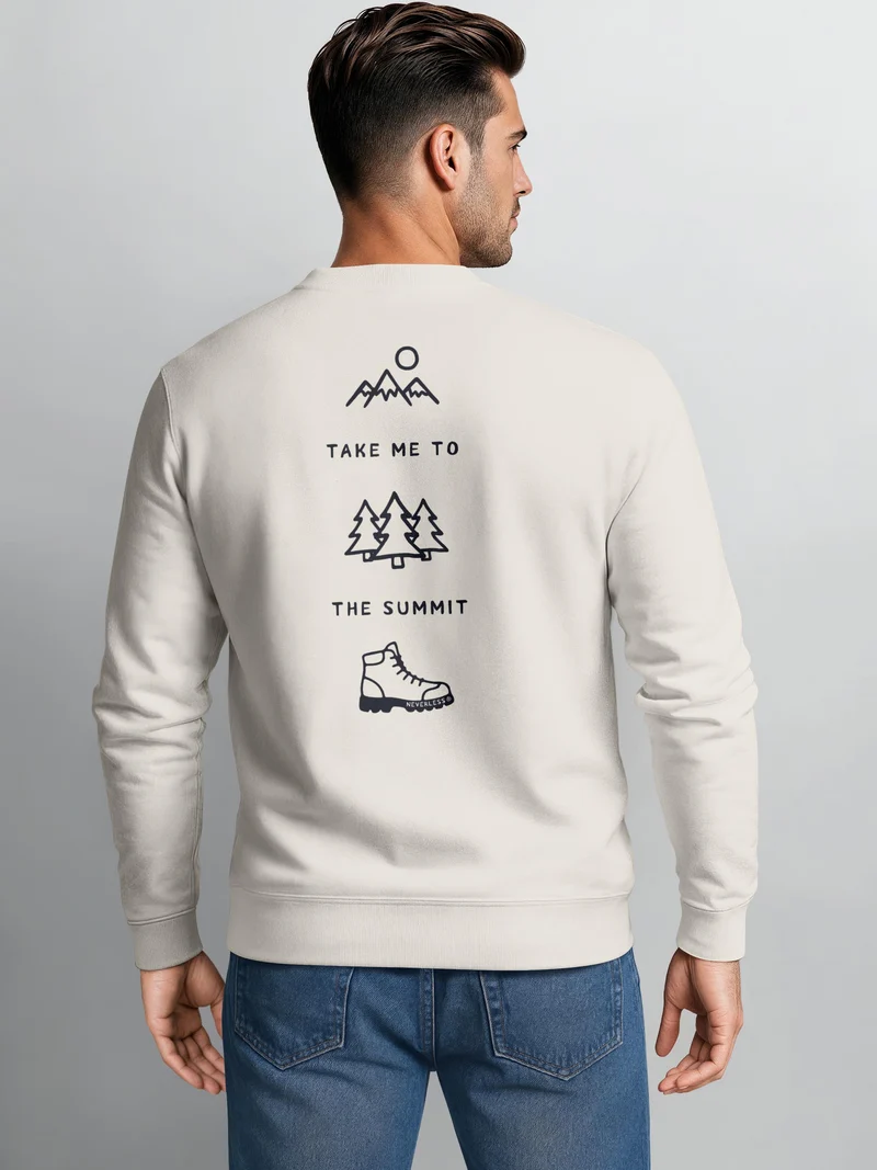 Herren Sweatshirt Summit Hiking Backprint Regular Fit