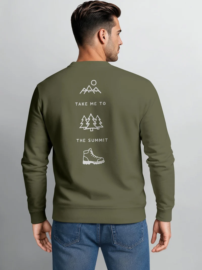 Herren Sweatshirt Summit Hiking Backprint Regular Fit
