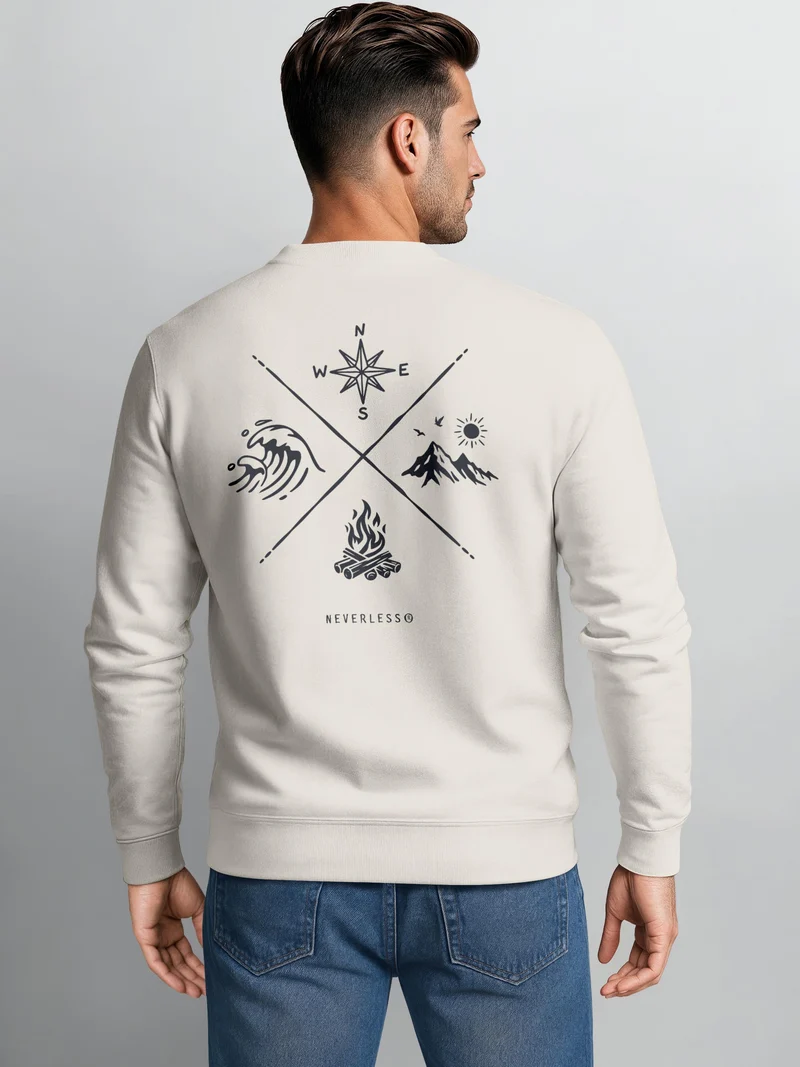Herren Sweatshirt Nature Hike Backprint Regular Fit