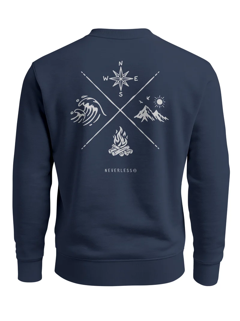 Herren Sweatshirt Nature Hike Backprint Regular Fit