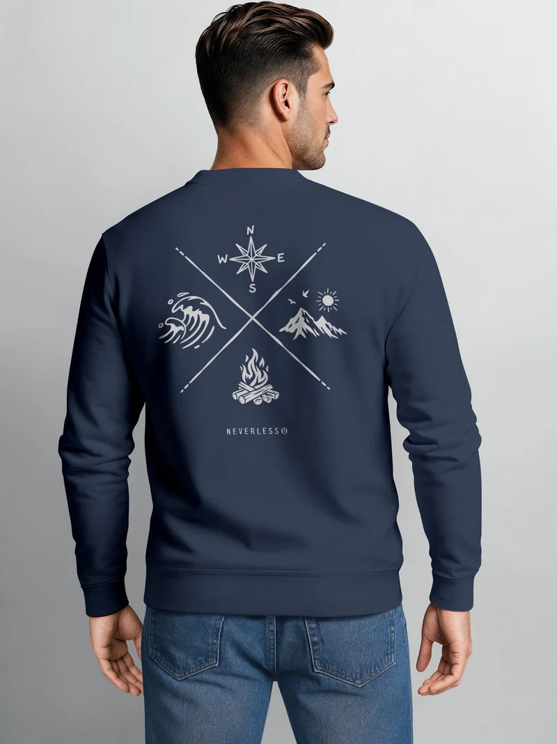 Herren Sweatshirt Nature Hike Backprint Regular Fit