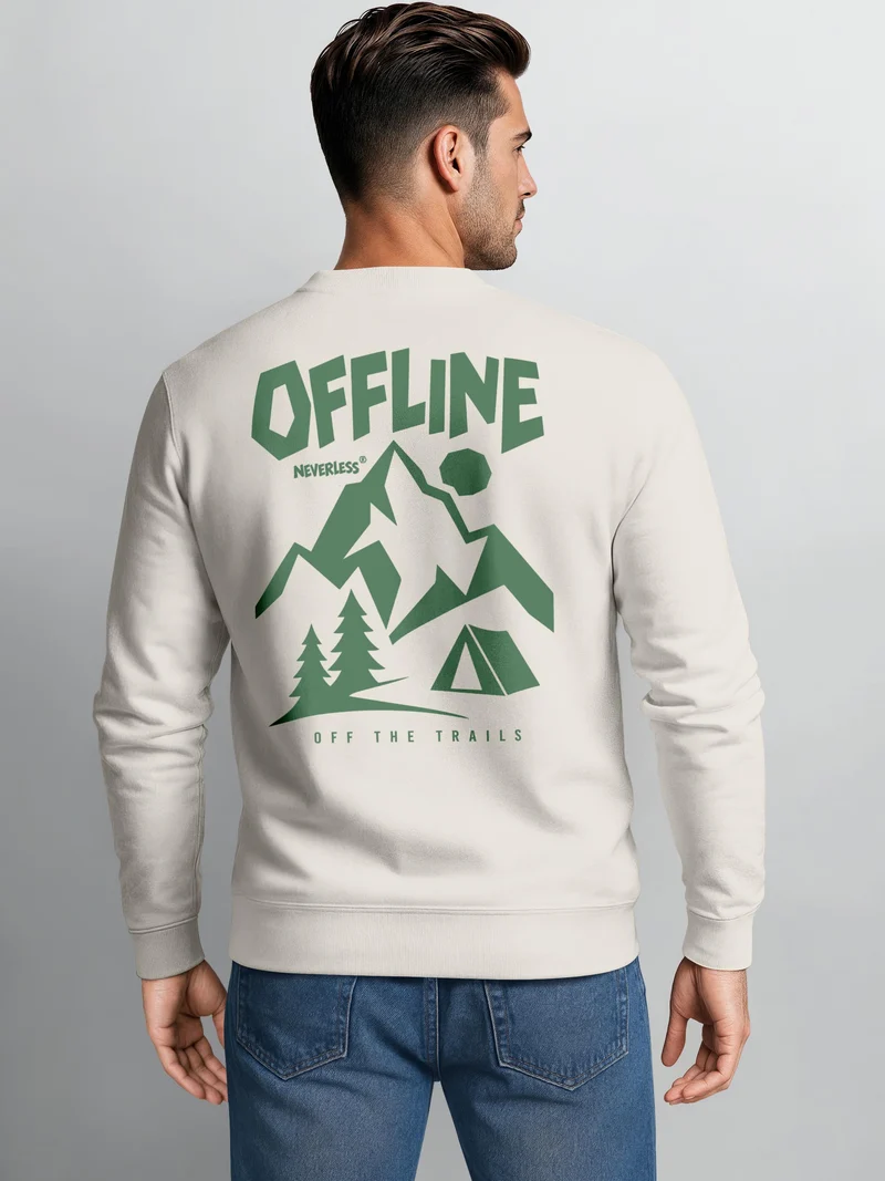 Herren Sweatshirt Offline Outdoor Backprint Regular Fit