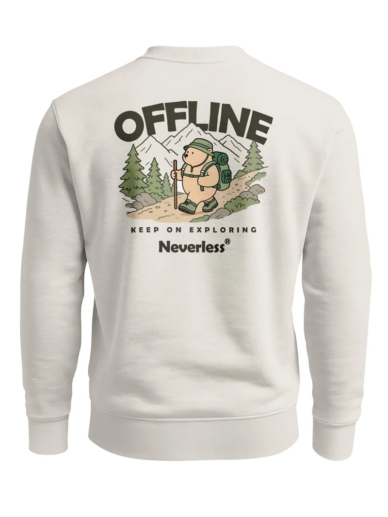 Herren Sweatshirt Offline Bear Backprint Regular Fit