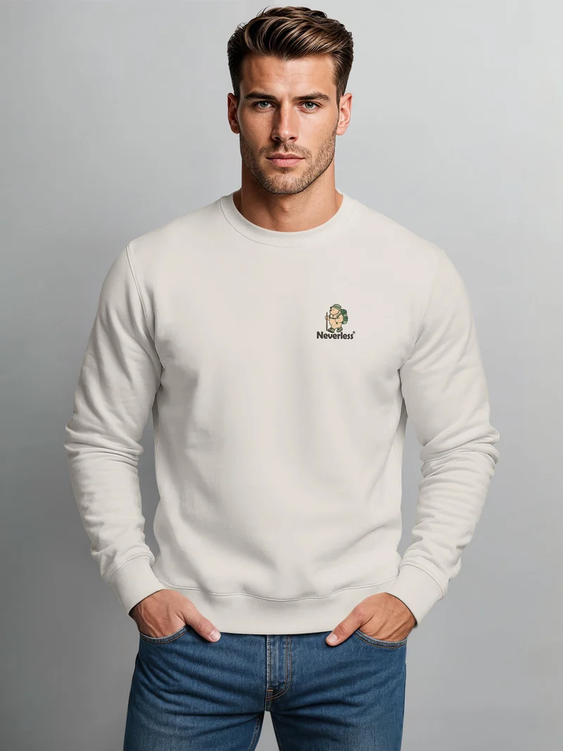 Herren Sweatshirt Offline Bear Backprint Regular Fit