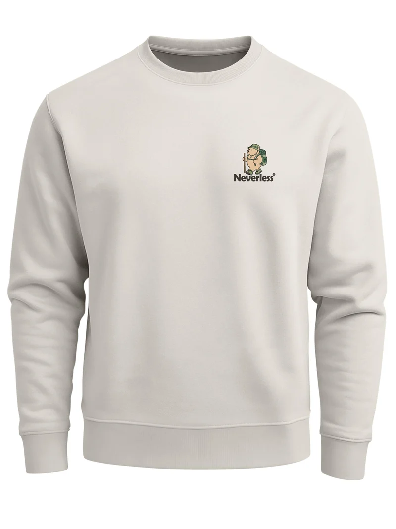 Herren Sweatshirt Offline Bear Backprint Regular Fit