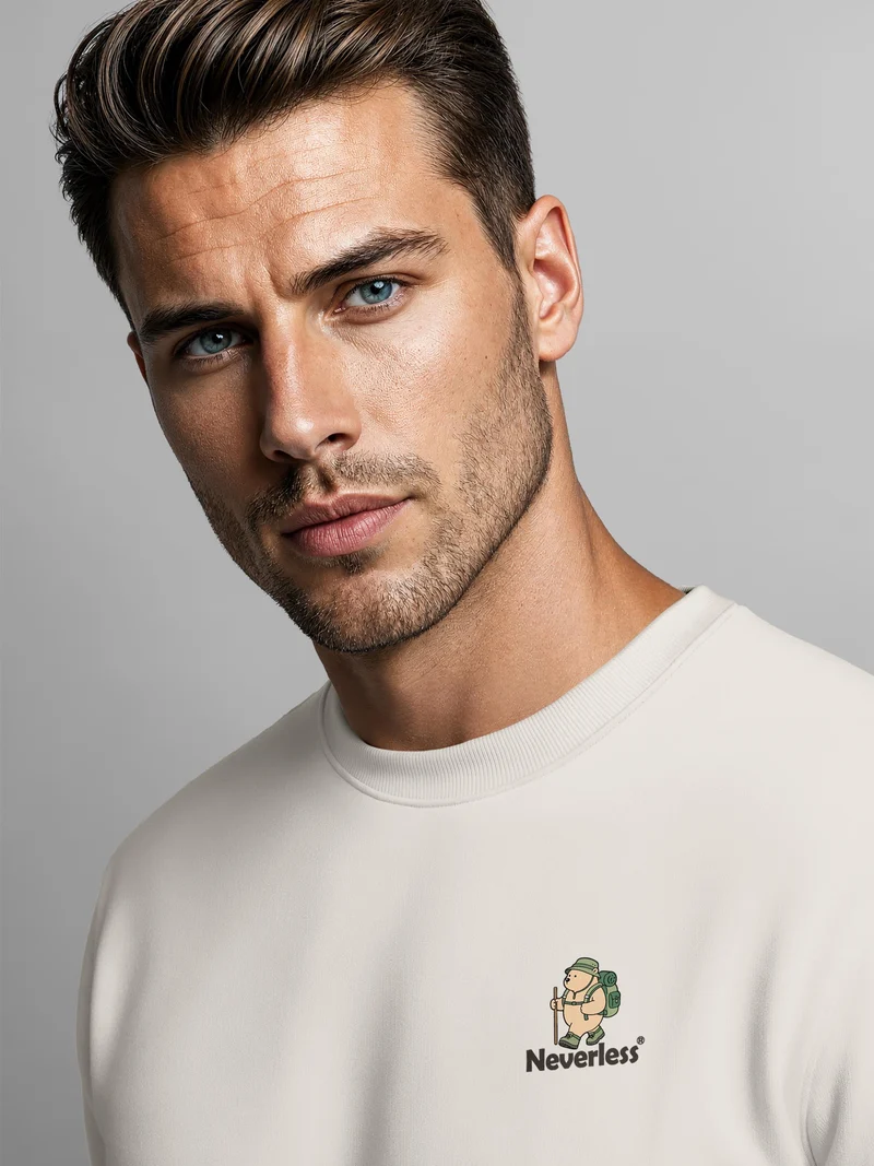Herren Sweatshirt Offline Bear Backprint Regular Fit