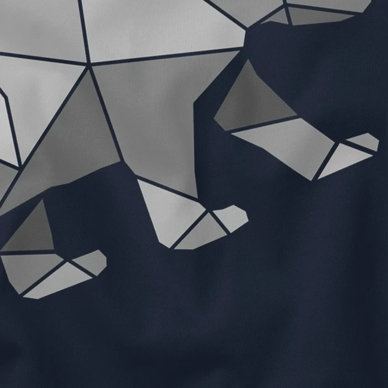 Herren T-Shirt Polygon Bär Mond Outdoor Wandern Natur Print Aufdruck Fashion Streetstyle