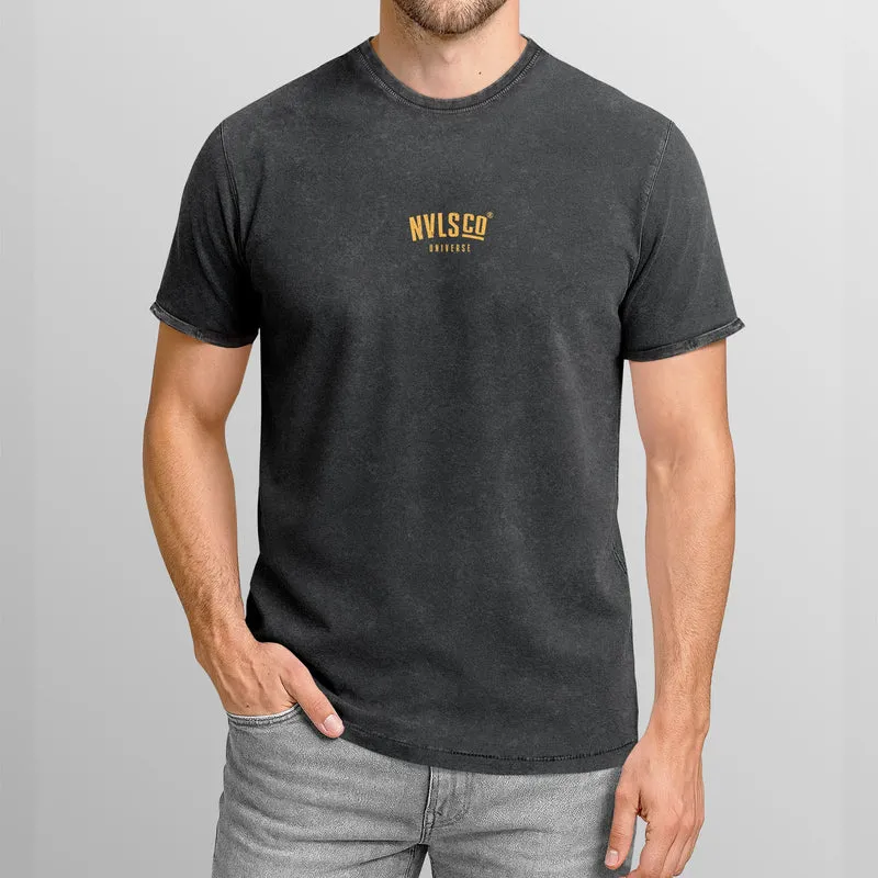 Herren Vintage T-Shirt Backprint Adler Abenteuer Outdoor Wildnis Printshirt T-Shirt Aufdruck Used Look