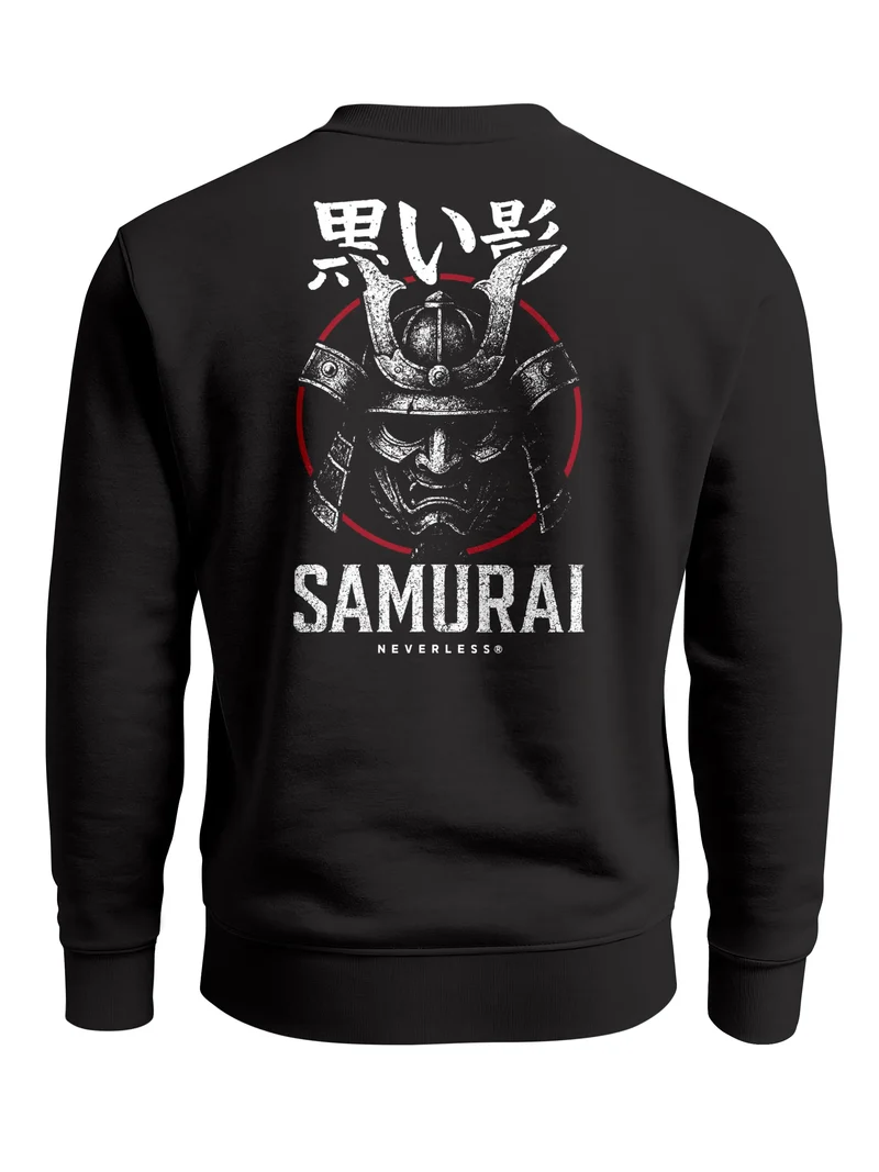 Sweatshirt Herren Japan Design mit Samurai Helm Warrior Streetwear Backprint Fashion Männer