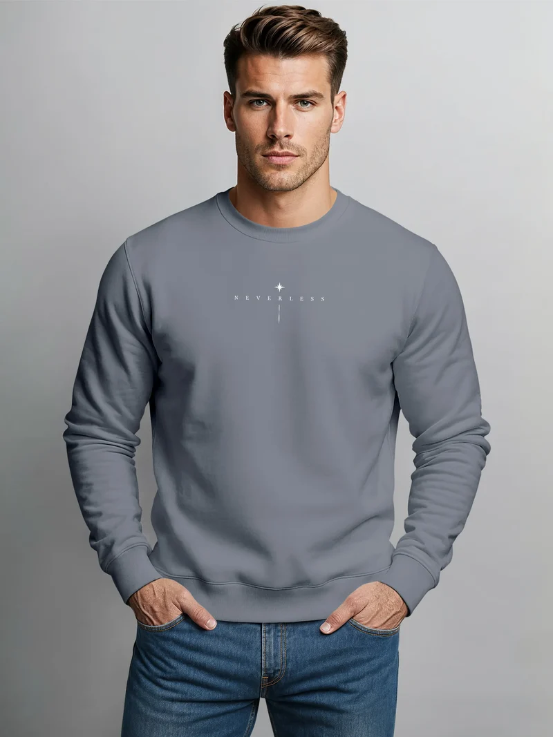 Sweatshirt Herren Pullover mit Backprint Astronomie Sonne-Mond Design Fashion Spiritual Streetwear