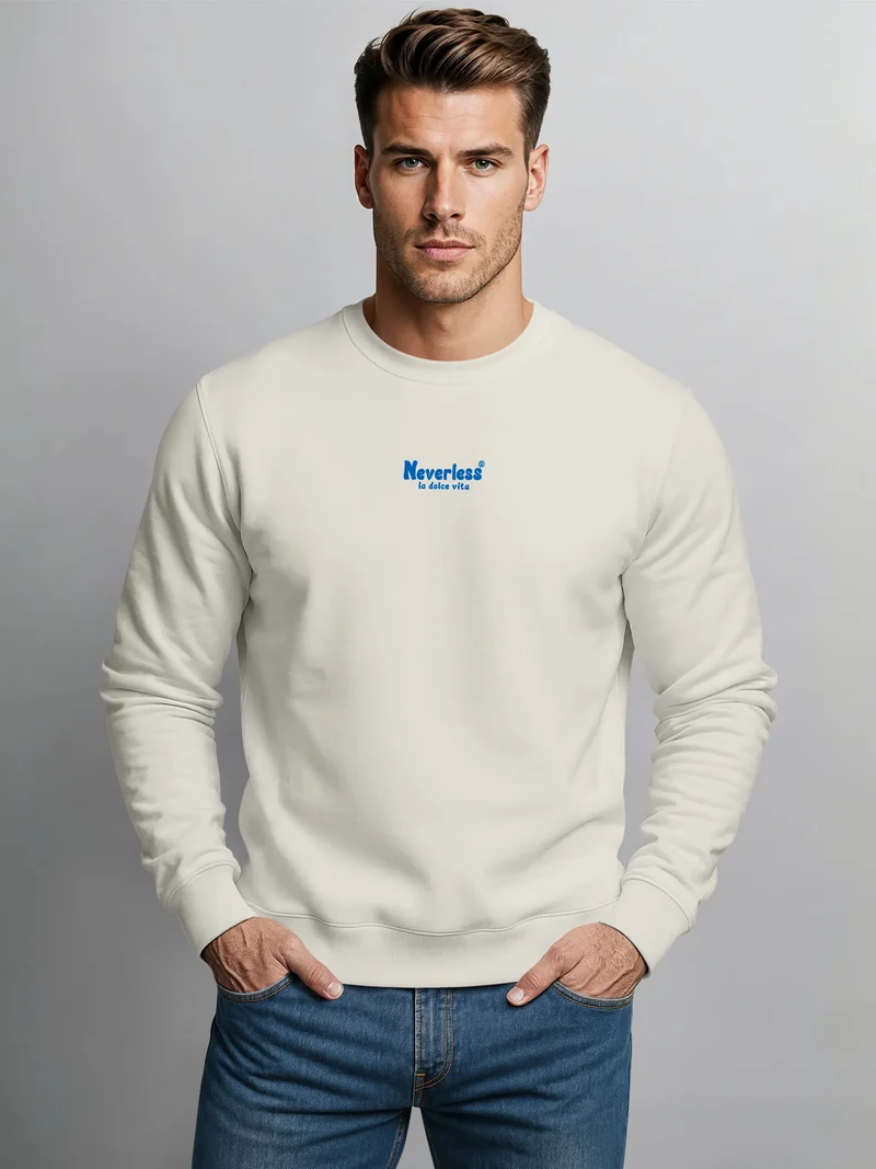 Sweatshirt Herren Pullover mit Backprint La Dolce Vita Statement Pullover mit Zitrus Print Summer Vibes Fashion Streetwear