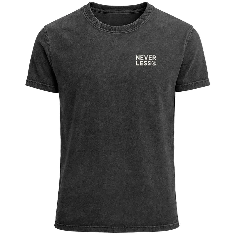 Herren Vintage T-Shirt Backprint Vase Antik Printshirt Palmwedel Palmen-Look Grafikshirt Aufdruck Used Look