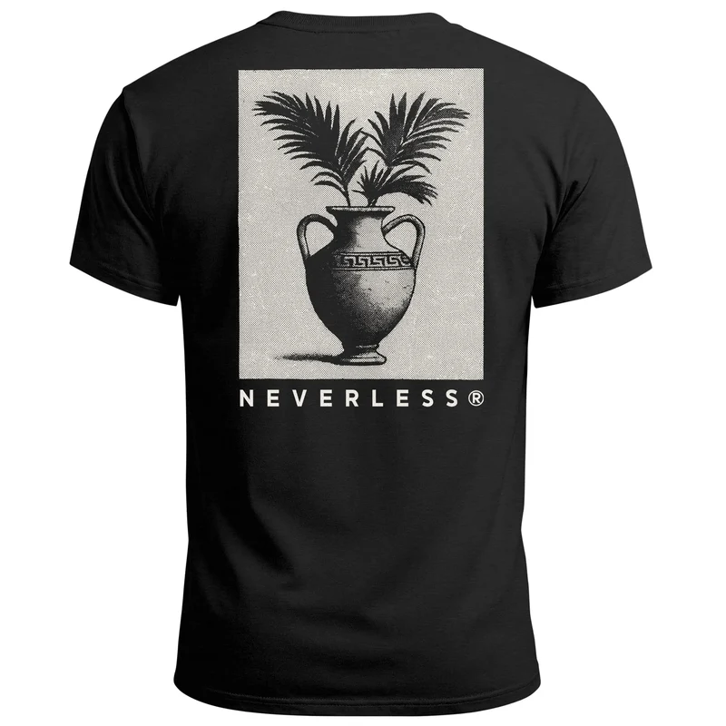 Herren T-Shirt Backprint Amphoren Print Antik Sommer Shirt Grafikdesign Fashion Streetstyle
