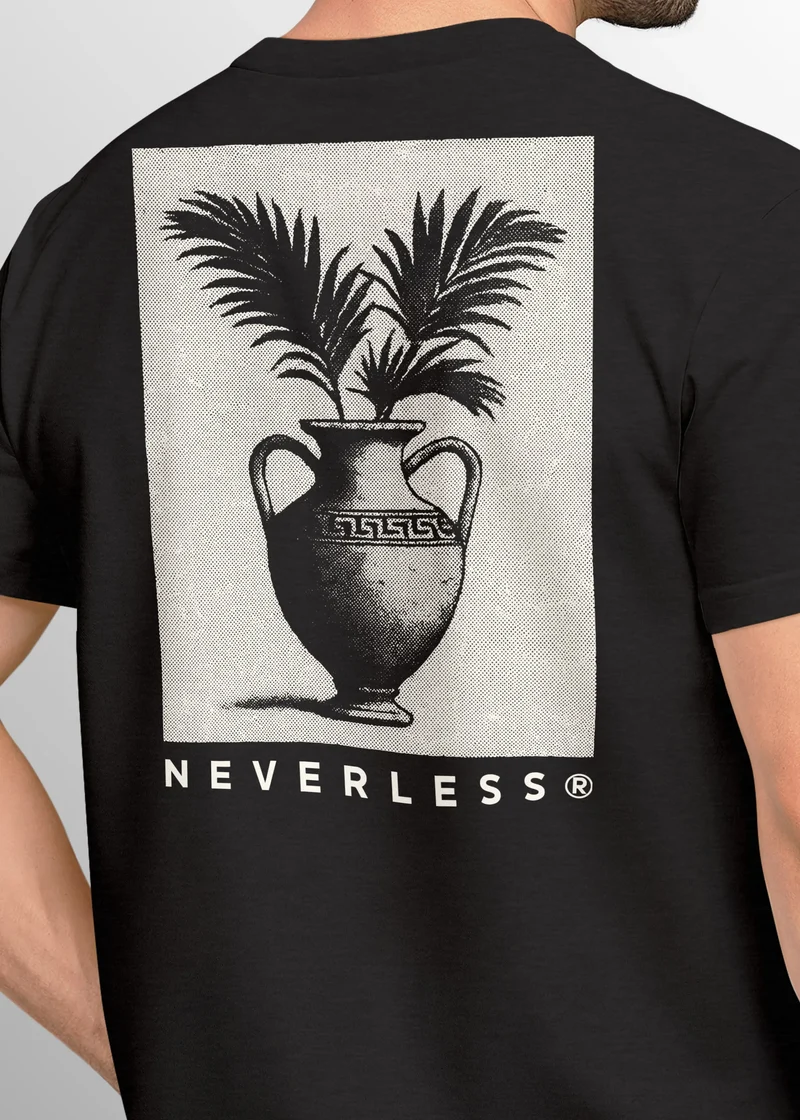 Herren T-Shirt Backprint Amphoren Print Antik Sommer Shirt Grafikdesign Fashion Streetstyle