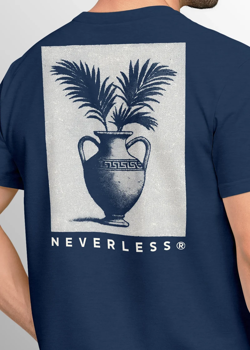 Herren T-Shirt Backprint Amphoren Print Antik Sommer Shirt Grafikdesign Fashion Streetstyle