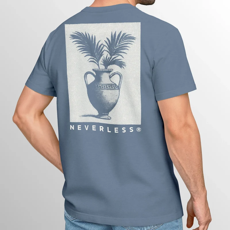 Herren T-Shirt Backprint Amphoren Print Antik Sommer Shirt Grafikdesign Fashion Streetstyle