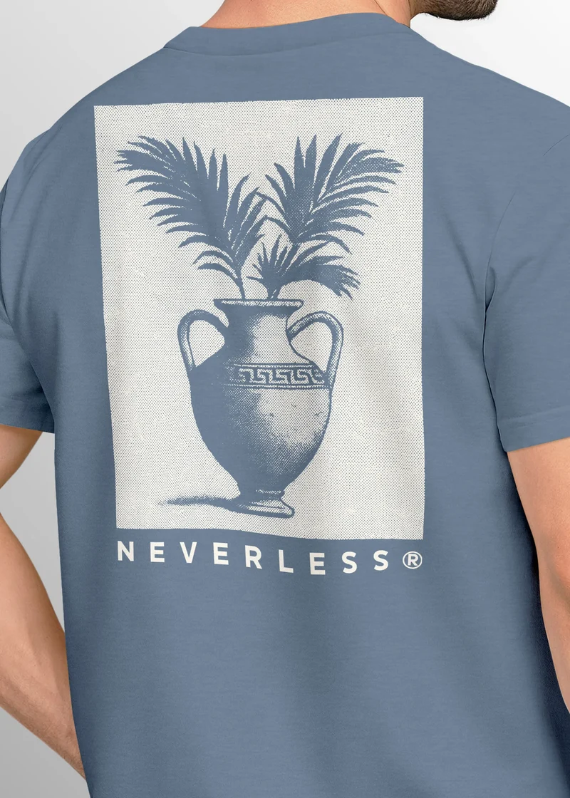 Herren T-Shirt Backprint Amphoren Print Antik Sommer Shirt Grafikdesign Fashion Streetstyle
