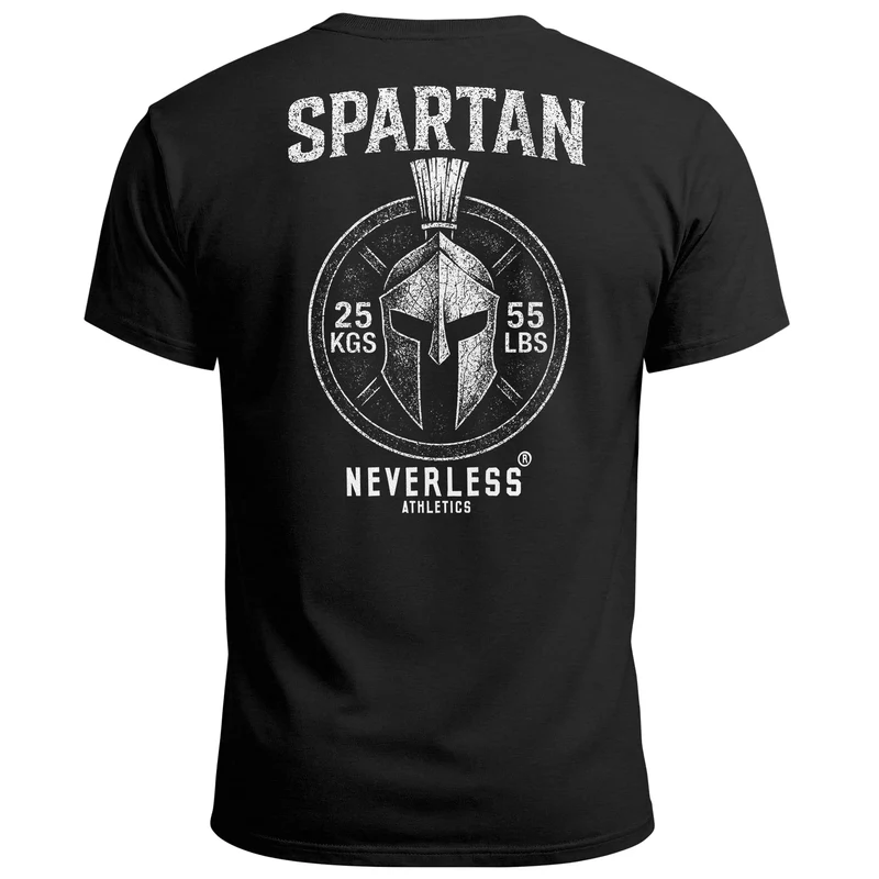 Herren T-Shirt Backprint Sparta Fitness Shirt mitHelm Grafik – Sportliches Kurzarmshirt von für Workout Freizeit Fashion Streetstyle