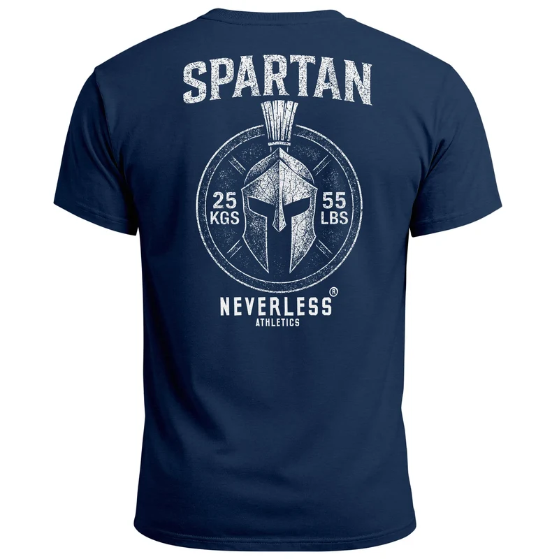 Herren T-Shirt Backprint Sparta Fitness Shirt mitHelm Grafik – Sportliches Kurzarmshirt von für Workout Freizeit Fashion Streetstyle