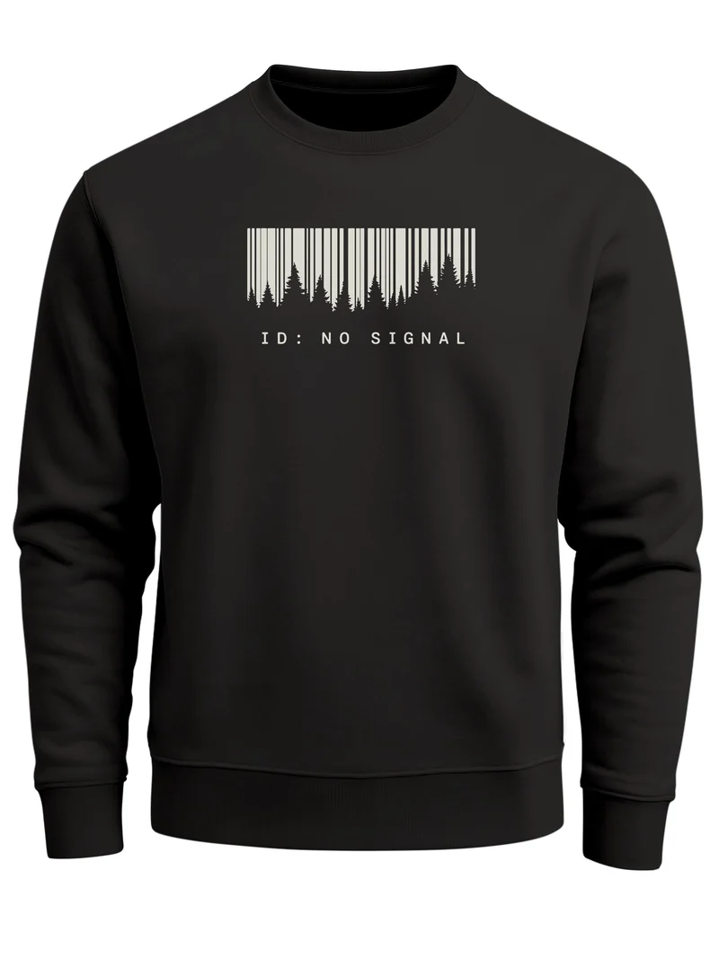 Herren Sweatshirt No Signal Barcode Frontprint Regular Fit