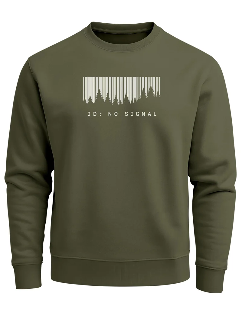 Herren Sweatshirt No Signal Barcode Frontprint Regular Fit