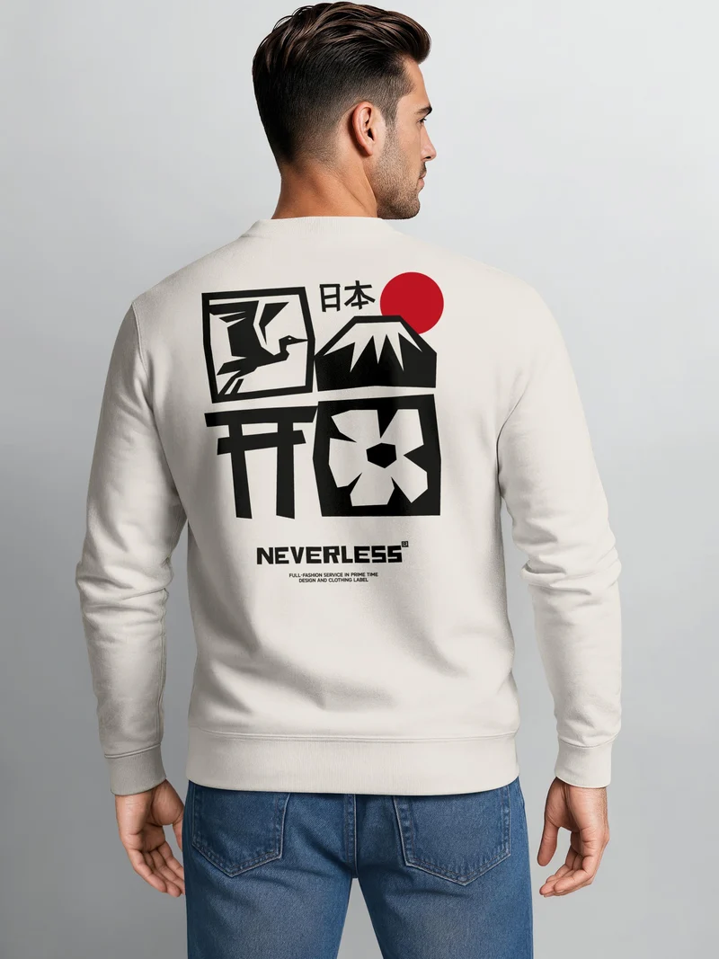 Herren Sweatshirt Japan Backprint Regular Fit