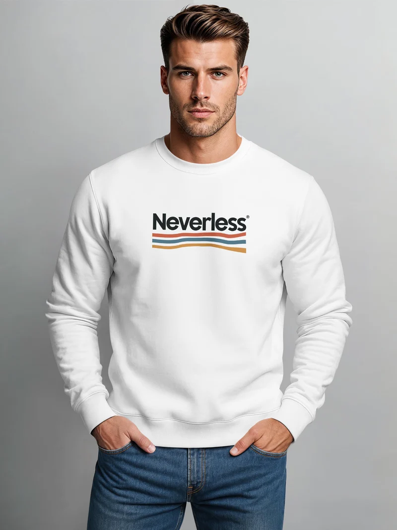 Herren Sweatshirt Logo Waves Frontprint Regular Fit