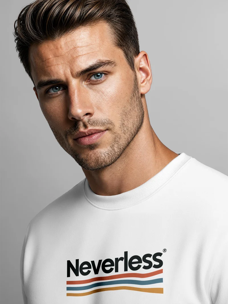 Herren Sweatshirt Logo Waves Frontprint Regular Fit