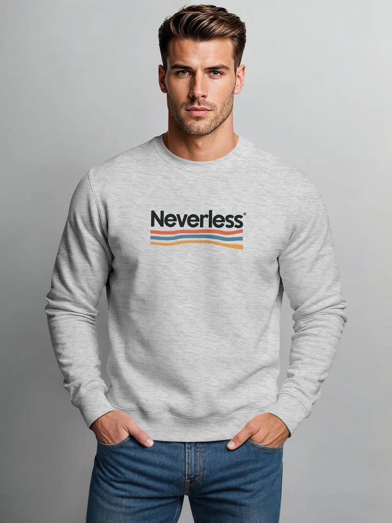 Herren Sweatshirt Logo Waves Frontprint Regular Fit