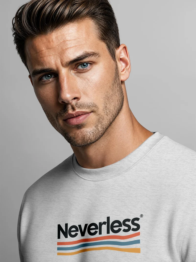 Herren Sweatshirt Logo Waves Frontprint Regular Fit