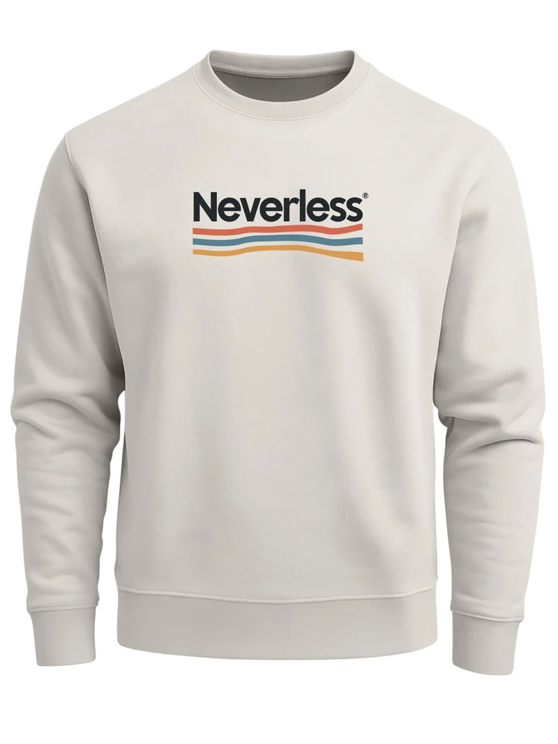 Herren Sweatshirt Logo Waves Frontprint Regular Fit