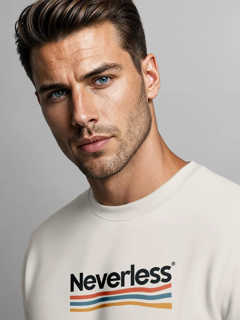 Herren Sweatshirt Logo Waves Frontprint Regular Fit