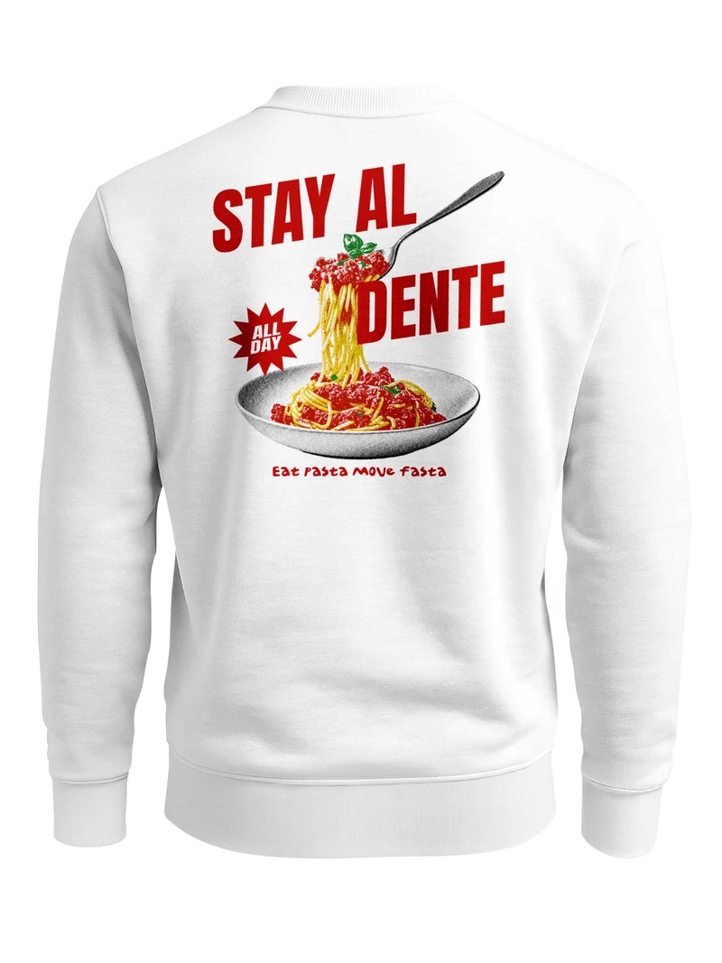 Herren Sweatshirt Stay Al Dente Backprint Regular Fit