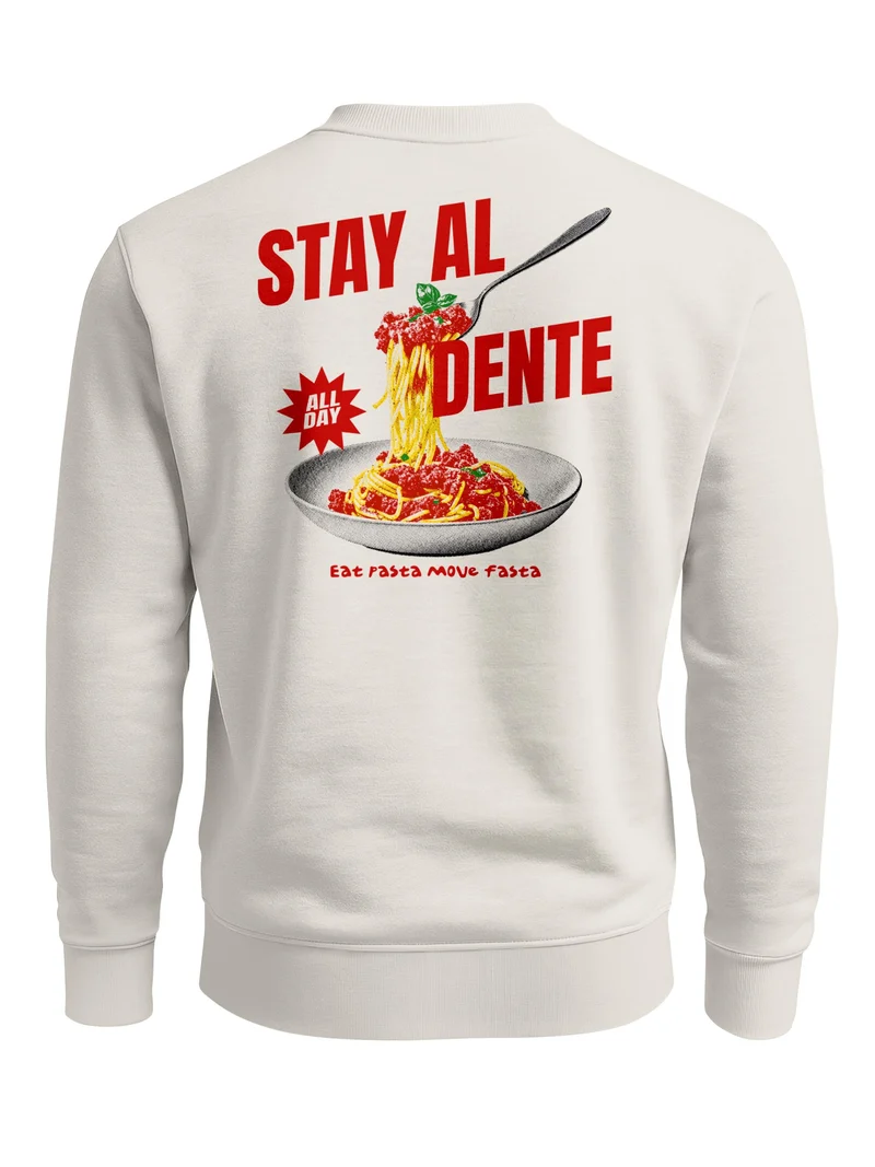 Herren Sweatshirt Stay Al Dente Backprint Regular Fit