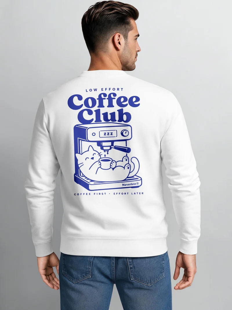 Herren Sweatshirt Coffee Club Backprint Regular Fit