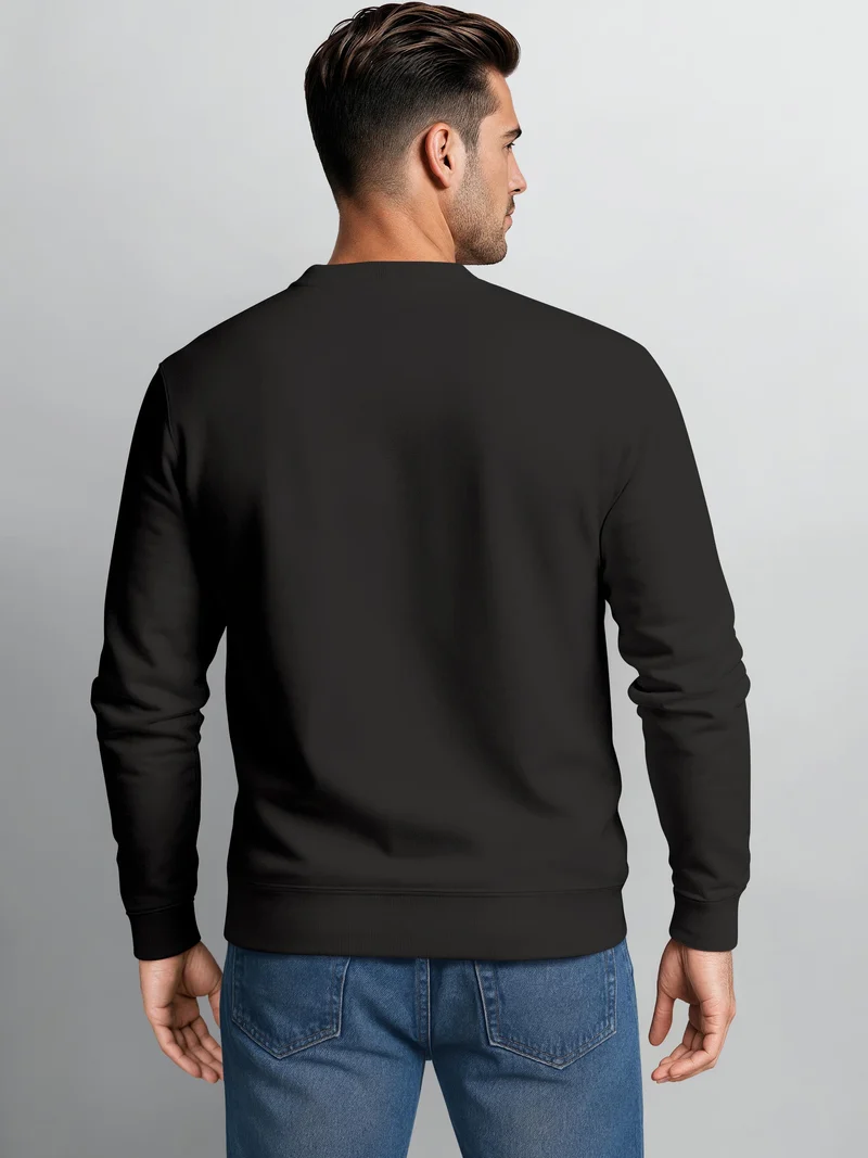 Herren Sweatshirt mit Kompass-Print Regular Fit