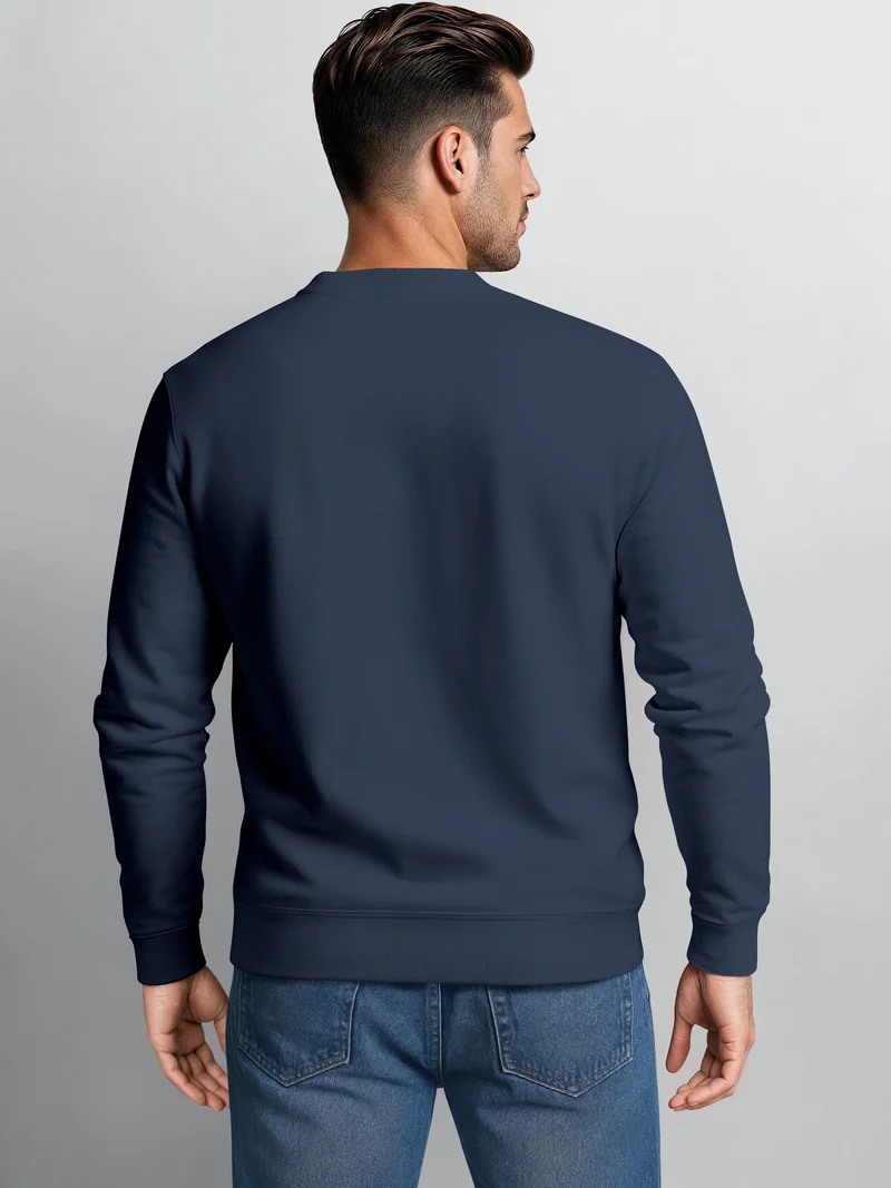 Herren Sweatshirt mit Kompass-Print Regular Fit