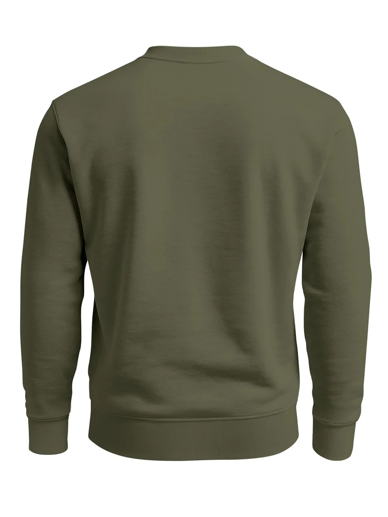 Herren Sweatshirt mit Kompass-Print Regular Fit