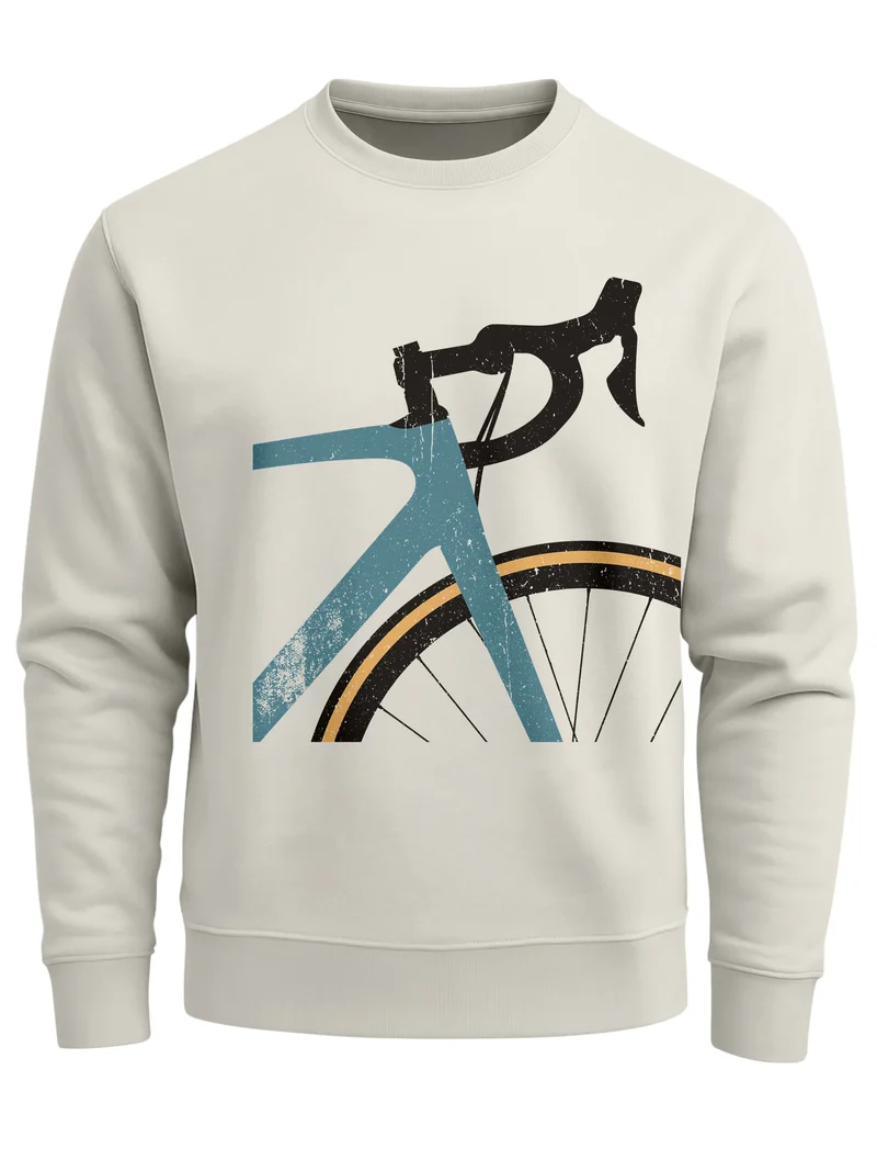 Sweatshirt Herren Frontprint Pullover mit Print Bike Geschenk Fahrrad Rennrad Liebhaber Fashion Streetwear