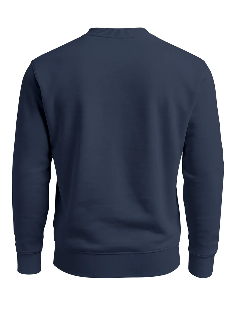Sweatshirt Herren ohne Kapuze Frontprint mit Berg und Sonne – Outdoor Streetwear Männer Fashion