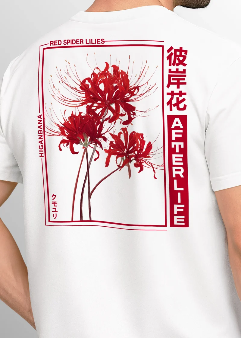 Backprint TShirt Herren Japan Schriftzeichen Asien Urban Fashion Streetstyle Freizeitshirt Männer