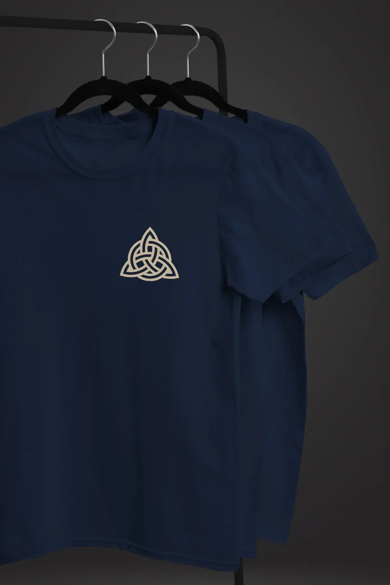 Herren T-Shirt Aufdruck Logo Wikinger nordische Mythologie Valknut Wotansknoten Valhalla