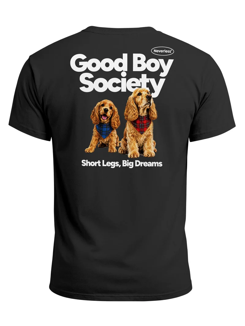 Herren T-Shirt Backprint - Design Good Boy Society - Baumwollshirt Männer Fashion Streetstyle Slim Fit