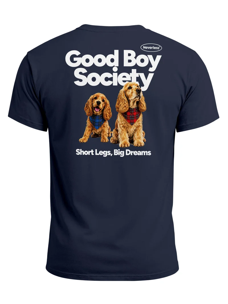 Herren T-Shirt Backprint - Design Good Boy Society - Baumwollshirt Männer Fashion Streetstyle Slim Fit