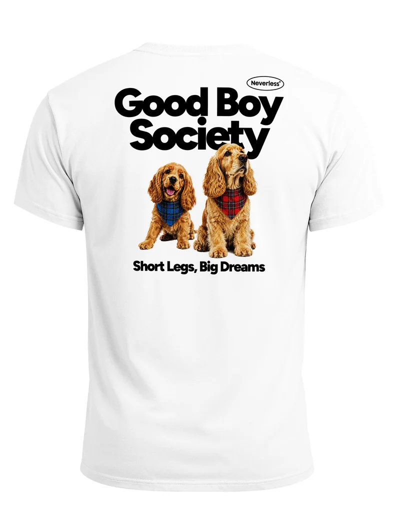 Herren T-Shirt Backprint - Design Good Boy Society - Baumwollshirt Männer Fashion Streetstyle Slim Fit