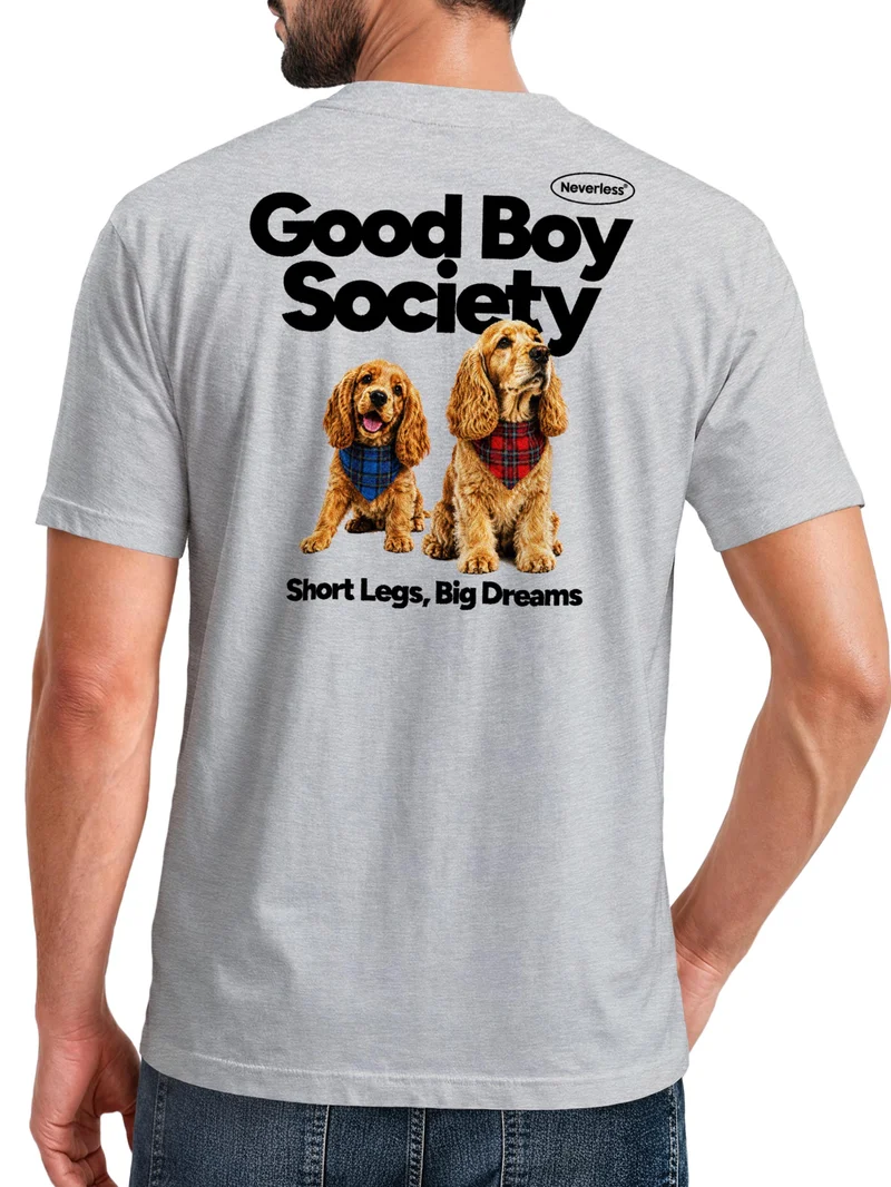 Herren T-Shirt Backprint - Design Good Boy Society - Baumwollshirt Männer Fashion Streetstyle Slim Fit