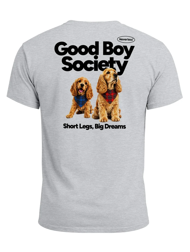 Herren T-Shirt Backprint - Design Good Boy Society - Baumwollshirt Männer Fashion Streetstyle Slim Fit