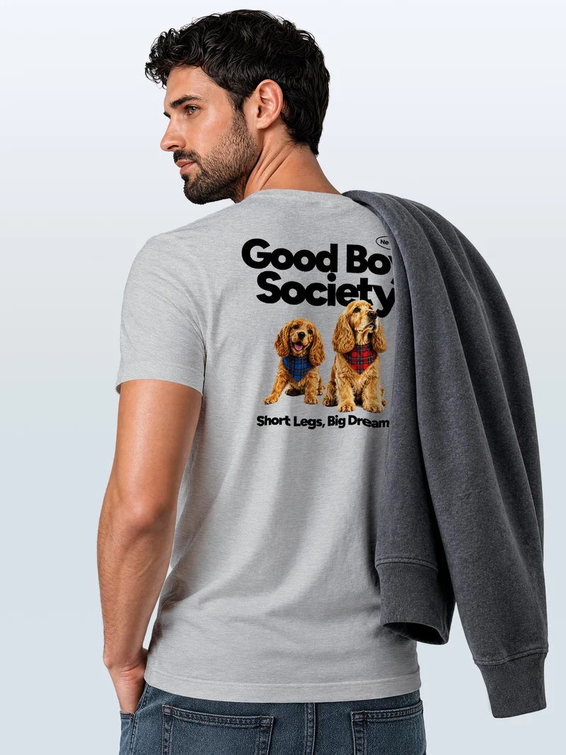 Herren T-Shirt Backprint - Design Good Boy Society - Baumwollshirt Männer Fashion Streetstyle Slim Fit
